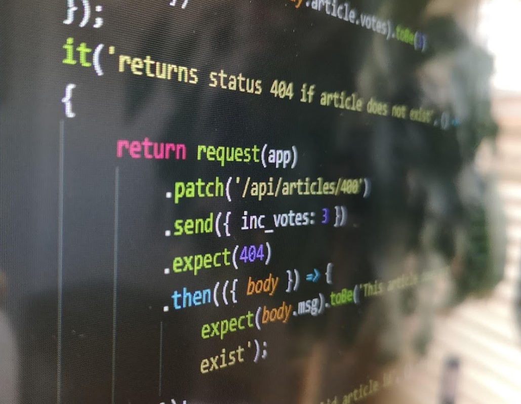 code on a screen