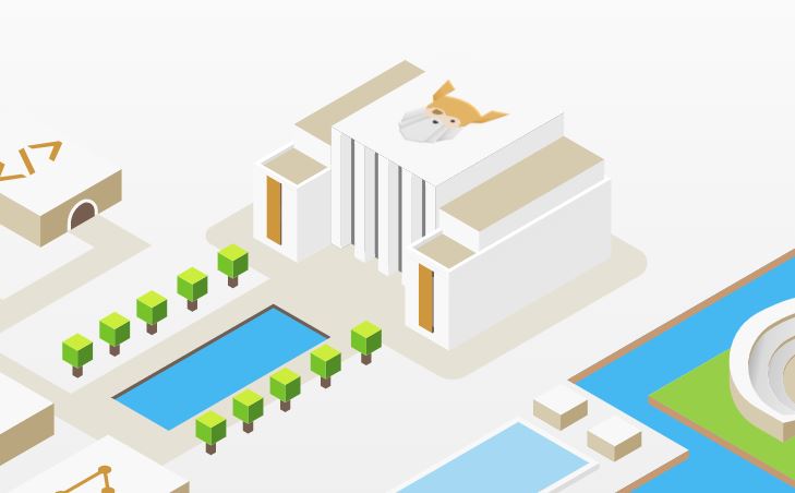 a graphic of a temple